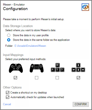 Mesen Config Wizard with settings set as described in guide