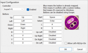 Snes9x Input Configuration window