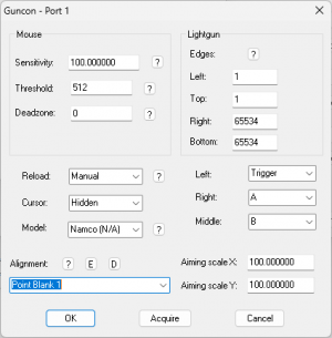 PCSXR Input Config window with settings as described in guide