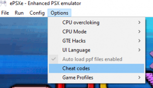 How to use Cheat Codes with the ePSXe Emulator